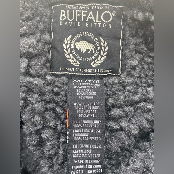 Buffalo David Bitton Sweater Sherpa Lined  Zip-Front Hoodie Men's Size XXL - Picture 4 of 9